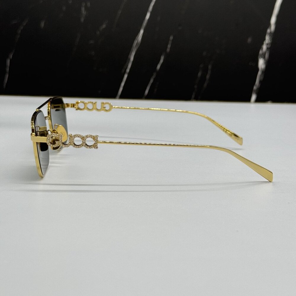 NEW GUCCI SUNGLASSES GOLD UNISEX EYEWEAR GUCCI GG1804S 001 - Picture 7 of 13